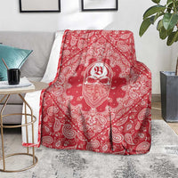 Red Paisley Blanket Skull Gangster - Wonder Print Shop