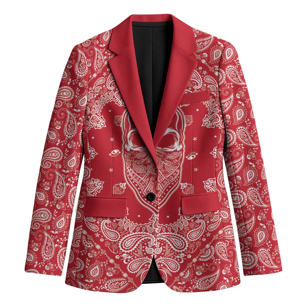 Red Paisley Blazer Skull Gangster - Wonder Print Shop