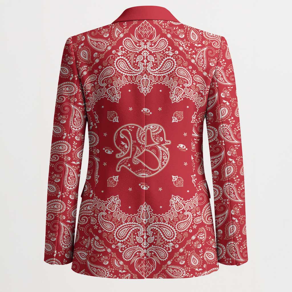 Red Paisley Blazer Skull Gangster - Wonder Print Shop