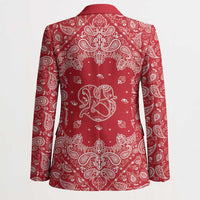 Red Paisley Blazer Skull Gangster - Wonder Print Shop