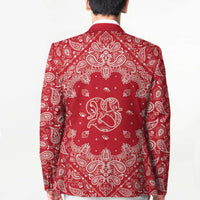 Red Paisley Blazer Skull Gangster - Wonder Print Shop