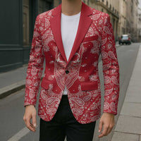 Red Paisley Blazer Skull Gangster - Wonder Print Shop