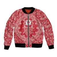 Red Paisley Bomber Jacket Skull Gangster - Wonder Print Shop