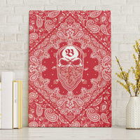 Red Paisley Canvas Wall Art Skull Gangster - Wonder Print Shop