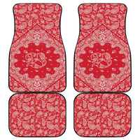 Red Paisley Car Mats Skull Gangster - Wonder Print Shop