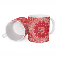 Red Paisley Ceramic Mug Skull Gangster - Wonder Print Shop