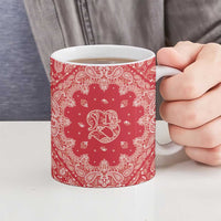 Red Paisley Ceramic Mug Skull Gangster - Wonder Print Shop