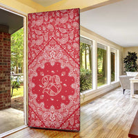 Red Paisley Door Cover Skull Gangster - Wonder Print Shop