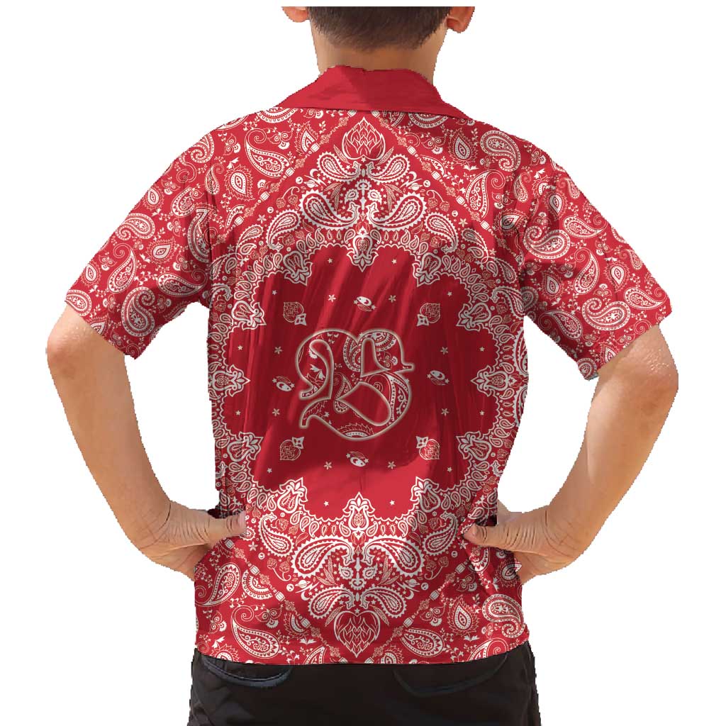 Red Paisley Family Matching Mermaid Dress and Hawaiian Shirt Skull Gangster - Wonder Print Shop