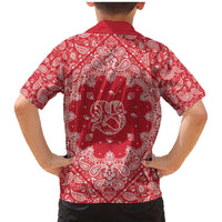 Red Paisley Family Matching Mermaid Dress and Hawaiian Shirt Skull Gangster - Wonder Print Shop