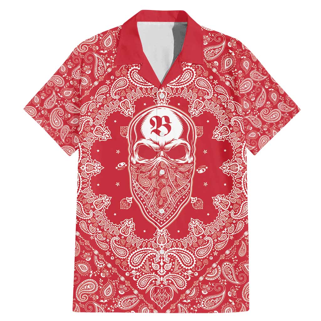 Red Paisley Family Matching Mermaid Dress and Hawaiian Shirt Skull Gangster - Wonder Print Shop