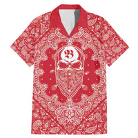 Red Paisley Family Matching Mermaid Dress and Hawaiian Shirt Skull Gangster - Wonder Print Shop