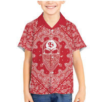 Red Paisley Family Matching Mermaid Dress and Hawaiian Shirt Skull Gangster - Wonder Print Shop