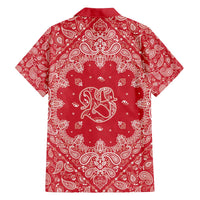 Red Paisley Family Matching Off The Shoulder Long Sleeve Dress and Hawaiian Shirt Skull Gangster - Wonder Print Shop