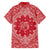 Red Paisley Family Matching Off The Shoulder Long Sleeve Dress and Hawaiian Shirt Skull Gangster - Wonder Print Shop