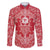 Red Paisley Family Matching Off The Shoulder Long Sleeve Dress and Hawaiian Shirt Skull Gangster - Wonder Print Shop