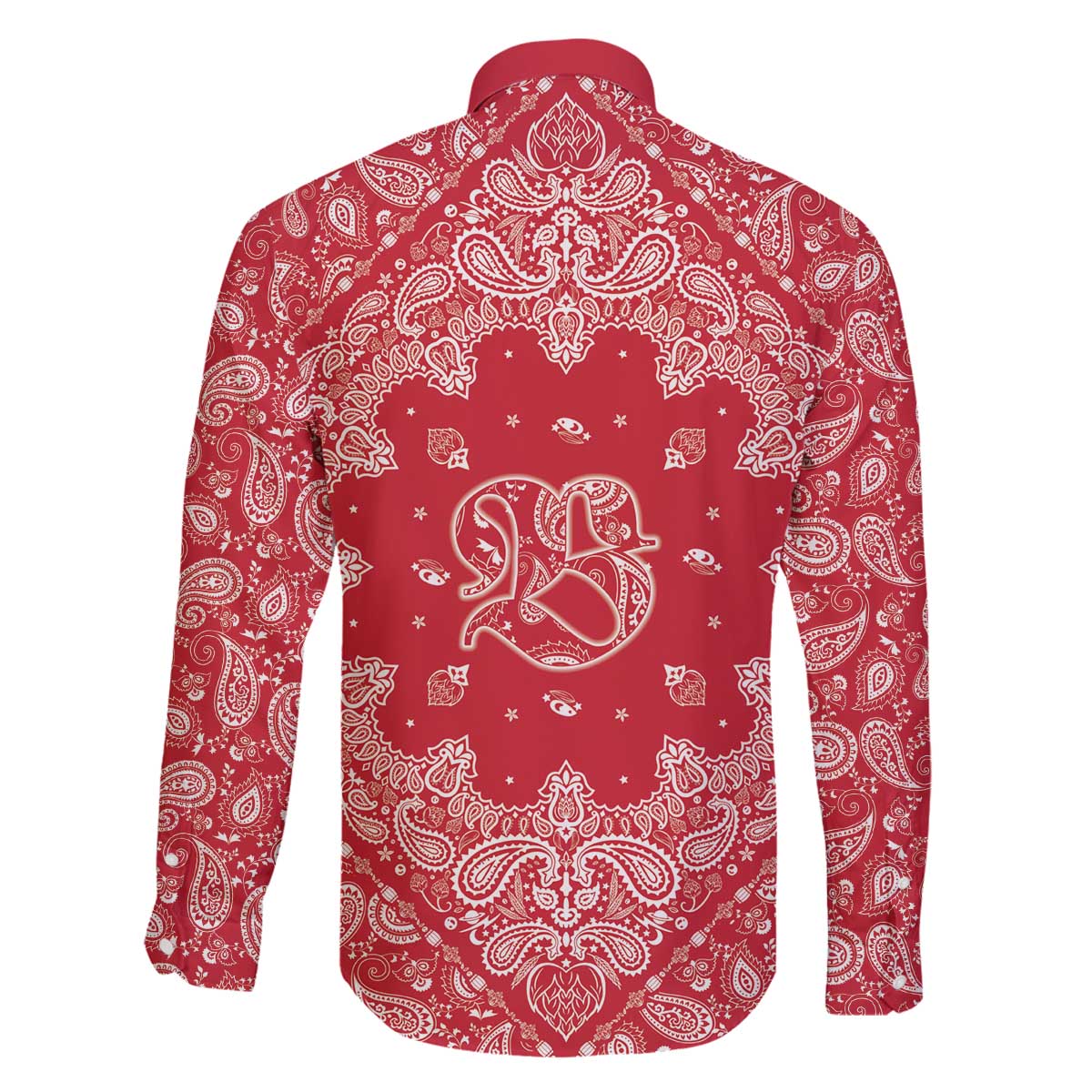 Red Paisley Family Matching Off The Shoulder Long Sleeve Dress and Hawaiian Shirt Skull Gangster - Wonder Print Shop