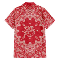 Red Paisley Family Matching Off Shoulder Maxi Dress and Hawaiian Shirt Skull Gangster - Wonder Print Shop