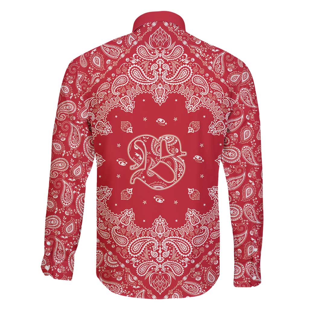 Red Paisley Family Matching Off Shoulder Short Dress and Hawaiian Shirt Skull Gangster - Wonder Print Shop