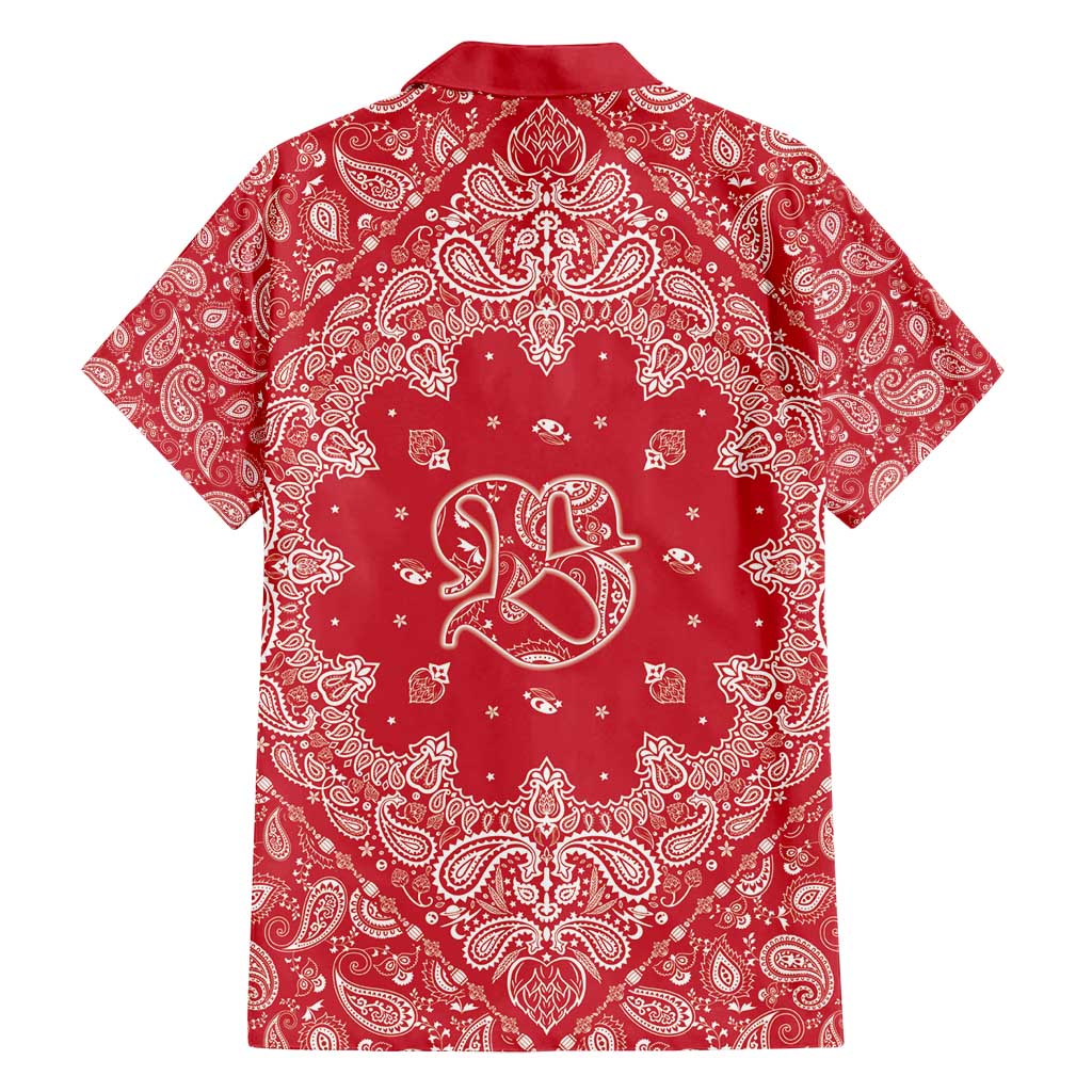 Red Paisley Family Matching Summer Maxi Dress and Hawaiian Shirt Skull Gangster - Wonder Print Shop