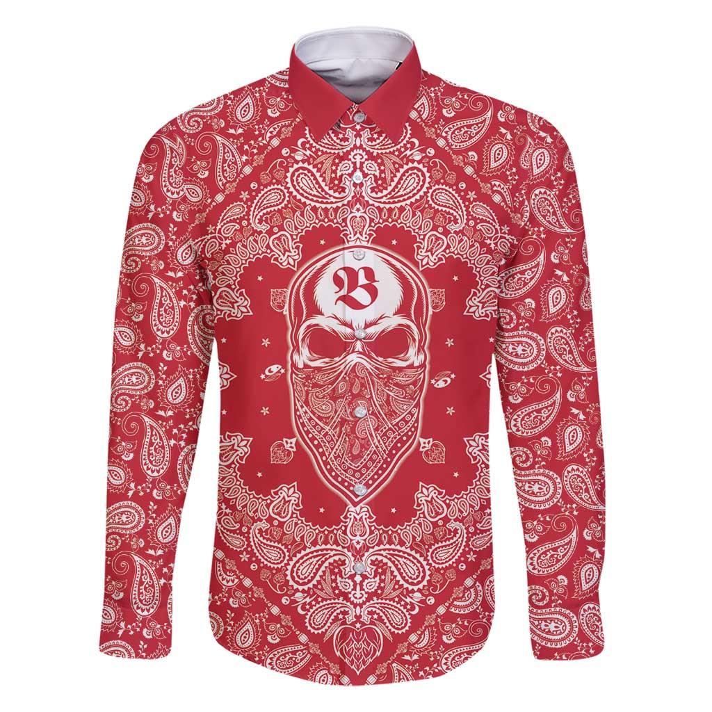 Red Paisley Family Matching Summer Maxi Dress and Hawaiian Shirt Skull Gangster - Wonder Print Shop