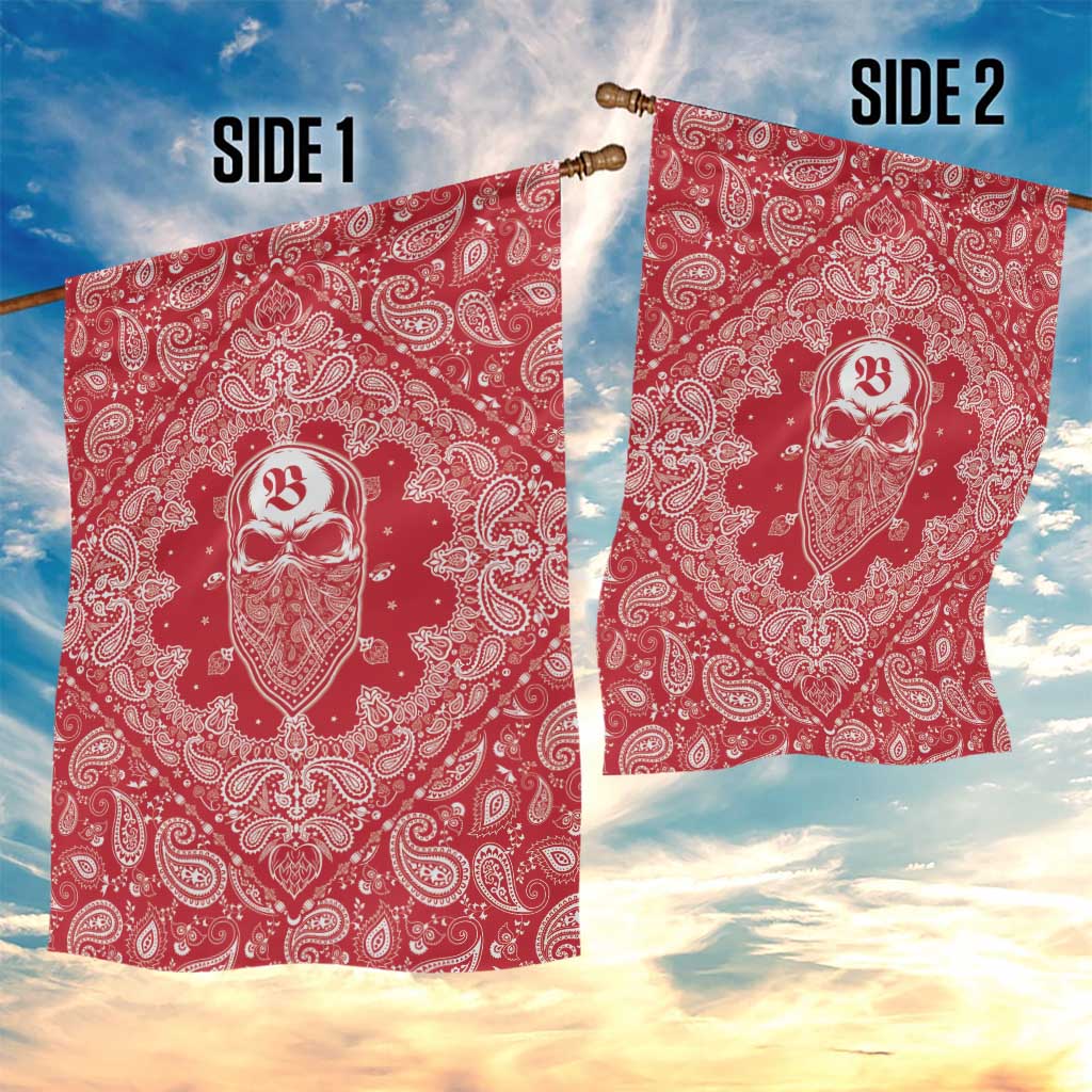 Red Paisley Garden Flag Skull Gangster - Wonder Print Shop