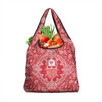 Red Paisley Grocery Bag Skull Gangster - Wonder Print Shop