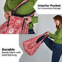 Red Paisley Grocery Bag Skull Gangster - Wonder Print Shop
