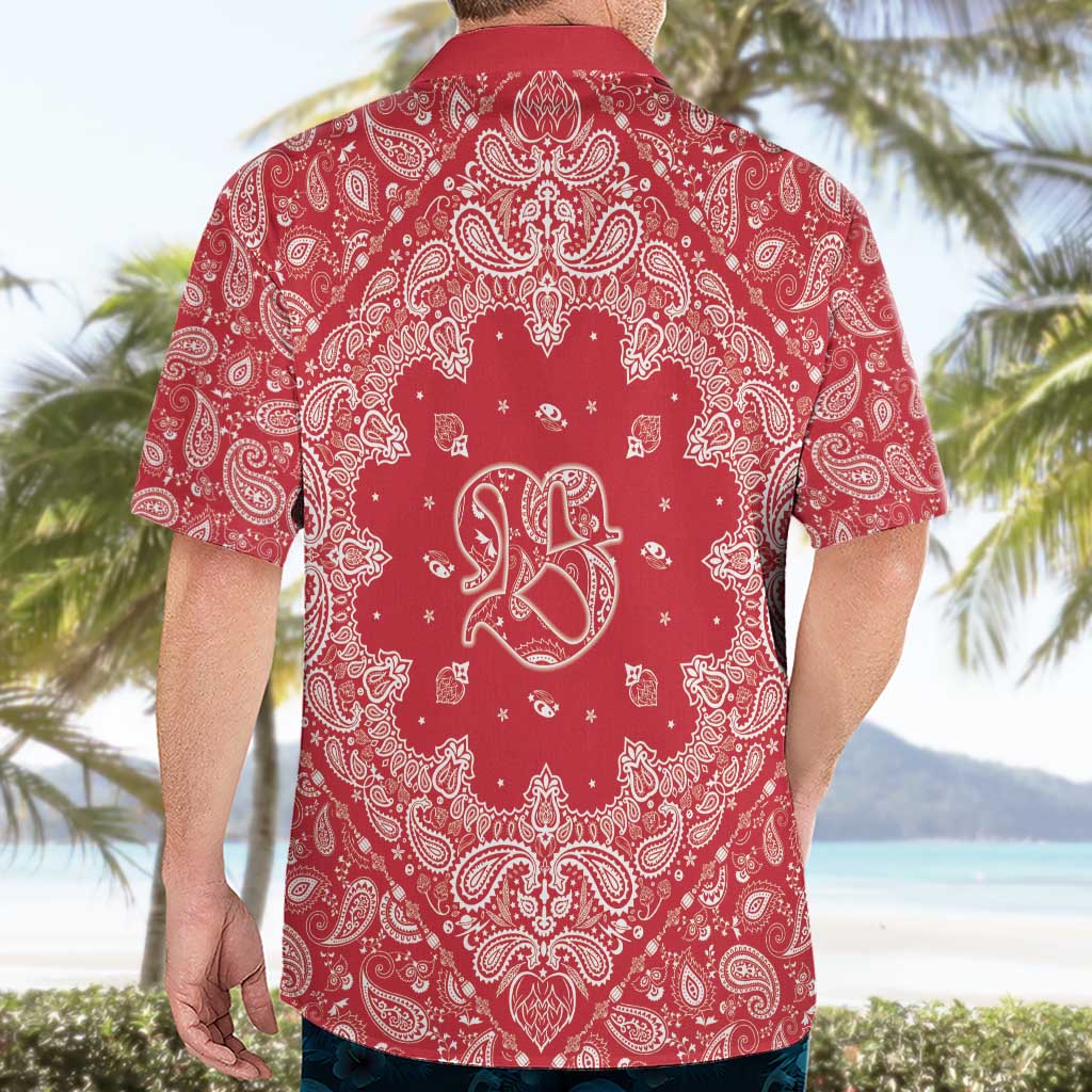 Red Paisley Hawaiian Shirt Skull Gangster - Wonder Print Shop
