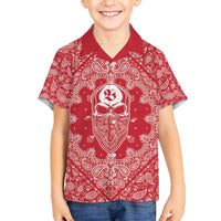 Red Paisley Hawaiian Shirt Skull Gangster - Wonder Print Shop