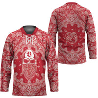 Red Paisley Hockey Jersey Skull Gangster - Wonder Print Shop