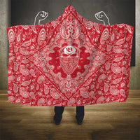 Red Paisley Hooded Blanket Skull Gangster - Wonder Print Shop