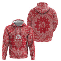 Red Paisley Hoodie Skull Gangster - Wonder Print Shop