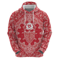 Red Paisley Hoodie Skull Gangster - Wonder Print Shop