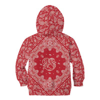 Red Paisley Kid Hoodie Skull Gangster - Wonder Print Shop