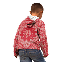 Red Paisley Kid Hoodie Skull Gangster - Wonder Print Shop