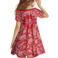 Red Paisley Kid Short Sleeve Dress Skull Gangster - Wonder Print Shop