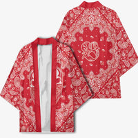 Red Paisley Kimono Skull Gangster - Wonder Print Shop