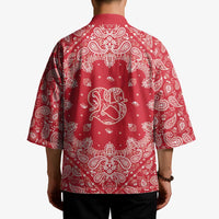 Red Paisley Kimono Skull Gangster - Wonder Print Shop