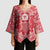 Red Paisley Kimono Sleeve Blouse Skull Gangster - Wonder Print Shop