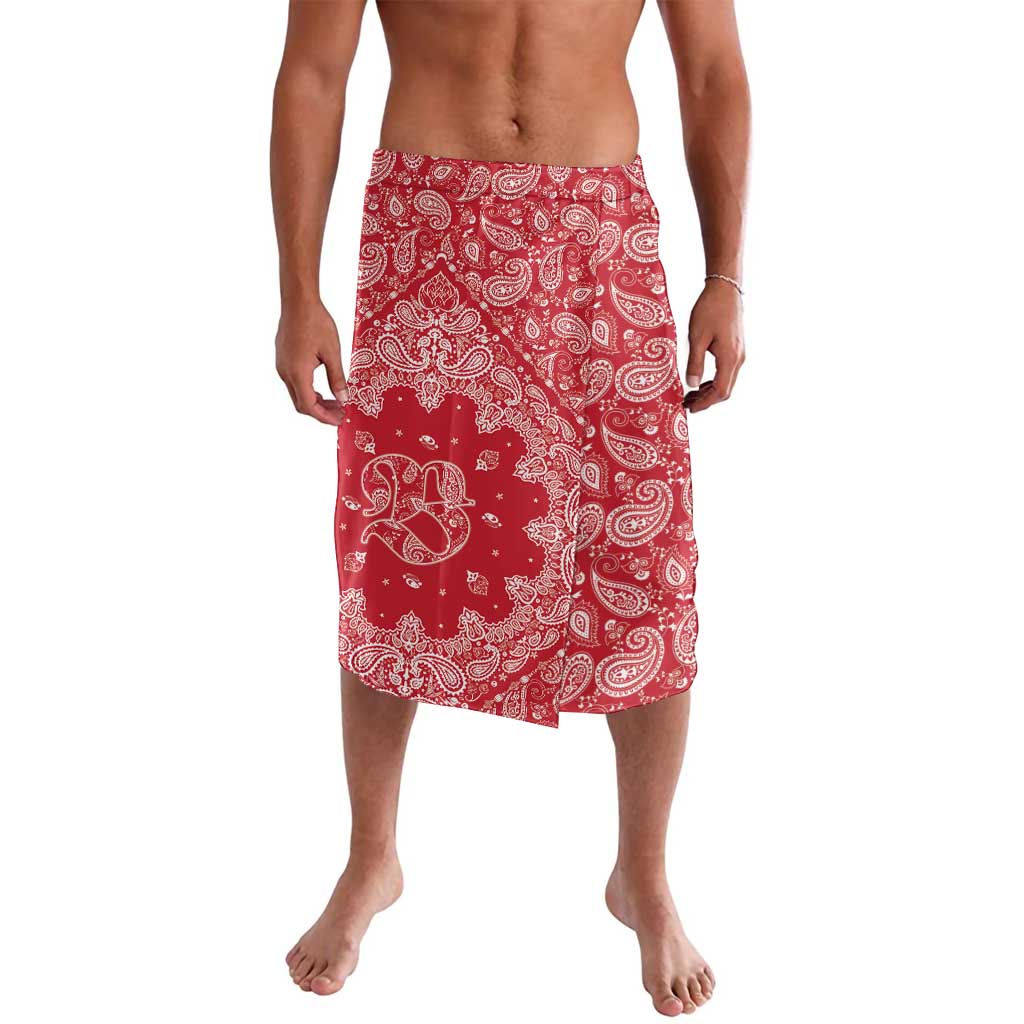Red Paisley Lavalava Skull Gangster - Wonder Print Shop