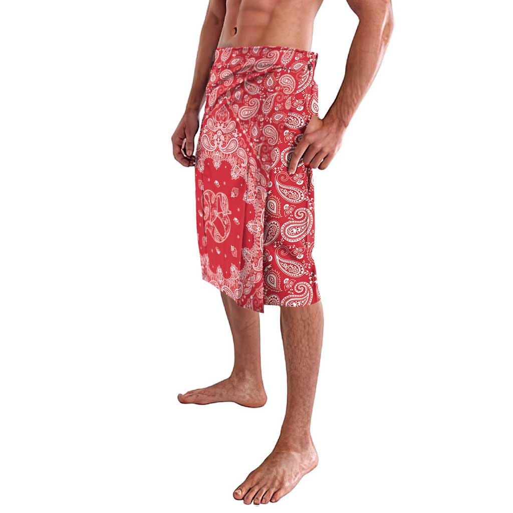 Red Paisley Lavalava Skull Gangster - Wonder Print Shop