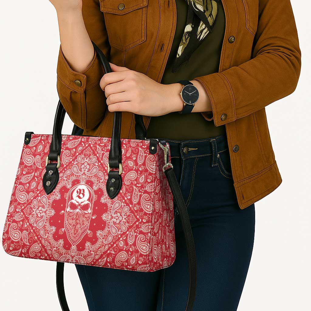 Red Paisley Leather Bag Skull Gangster - Wonder Print Shop