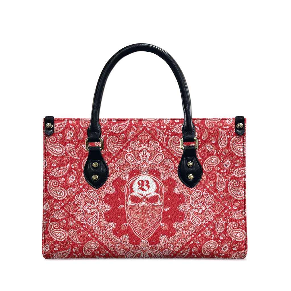 Red Paisley Leather Bag Skull Gangster - Wonder Print Shop