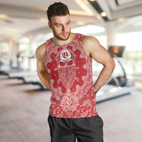 Red Paisley Men Tank Top Skull Gangster - Wonder Print Shop