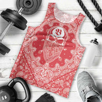 Red Paisley Men Tank Top Skull Gangster - Wonder Print Shop