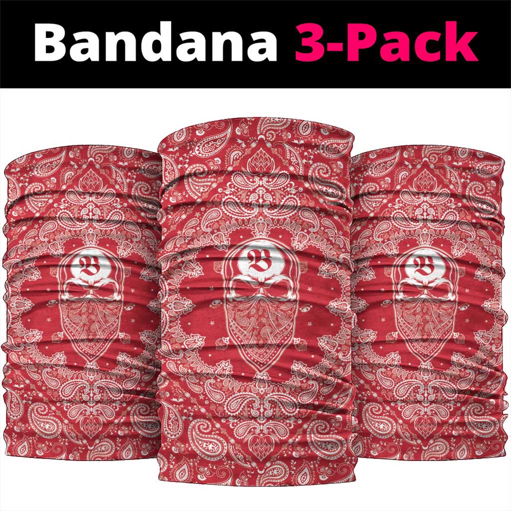 Red Paisley Neck Gaiter Skull Gangster - Wonder Print Shop