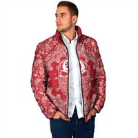Red Paisley Padded Jacket Skull Gangster - Wonder Print Shop