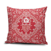 Red Paisley Pillow Cover Skull Gangster - Wonder Print Shop