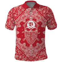 Red Paisley Polo Shirt Skull Gangster - Wonder Print Shop